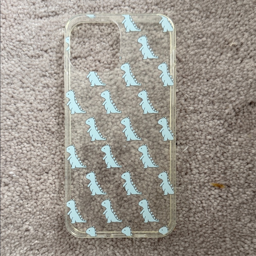 SHEIN Clear Case with Blue Dinosaur Design